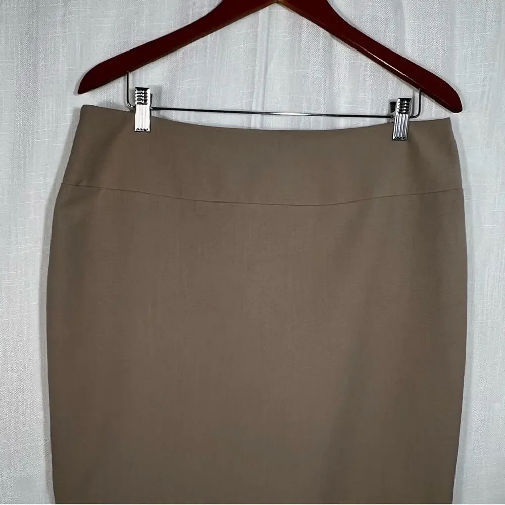 Ellen Tracy Classic Tan Pencil Skirt Size 12